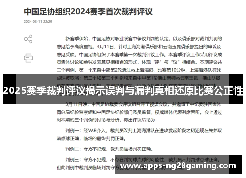 2025赛季裁判评议揭示误判与漏判真相还原比赛公正性